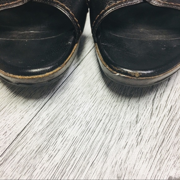 Paul Green Munchen | Dark Brown Wooden Sandal Mule - Picture 8 of 8